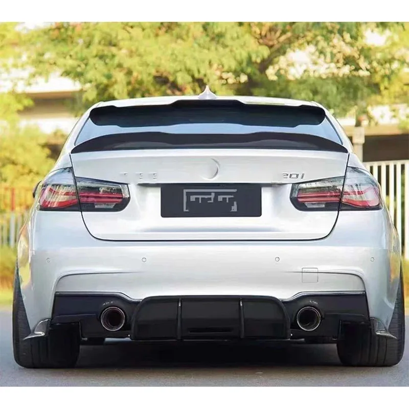 لسيارات BMW 3 series F30 F35 320 330 GEEX نمط ألياف الكربون مانع صدمات خلفي للسيارة الناشر الخلفي الخائن سبويلر الظهر الشفاه السيارات الاسمية #6