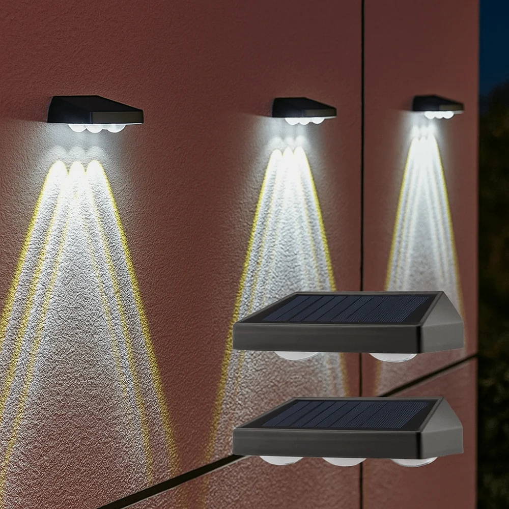 

2LED Waterproof Solar Wall Lamps White Light Warm Light Night Outdoor Street Light Lighting Time 6-12 Hours Outdoor Rainproof