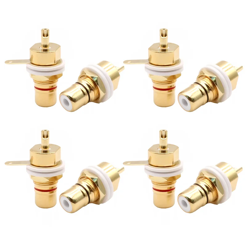 

4/8/16PCS Audio Jack RCA Female Socket Connector AV Speaker Terminal Chassis Panel Mount CMC Connectors Cycle Nut