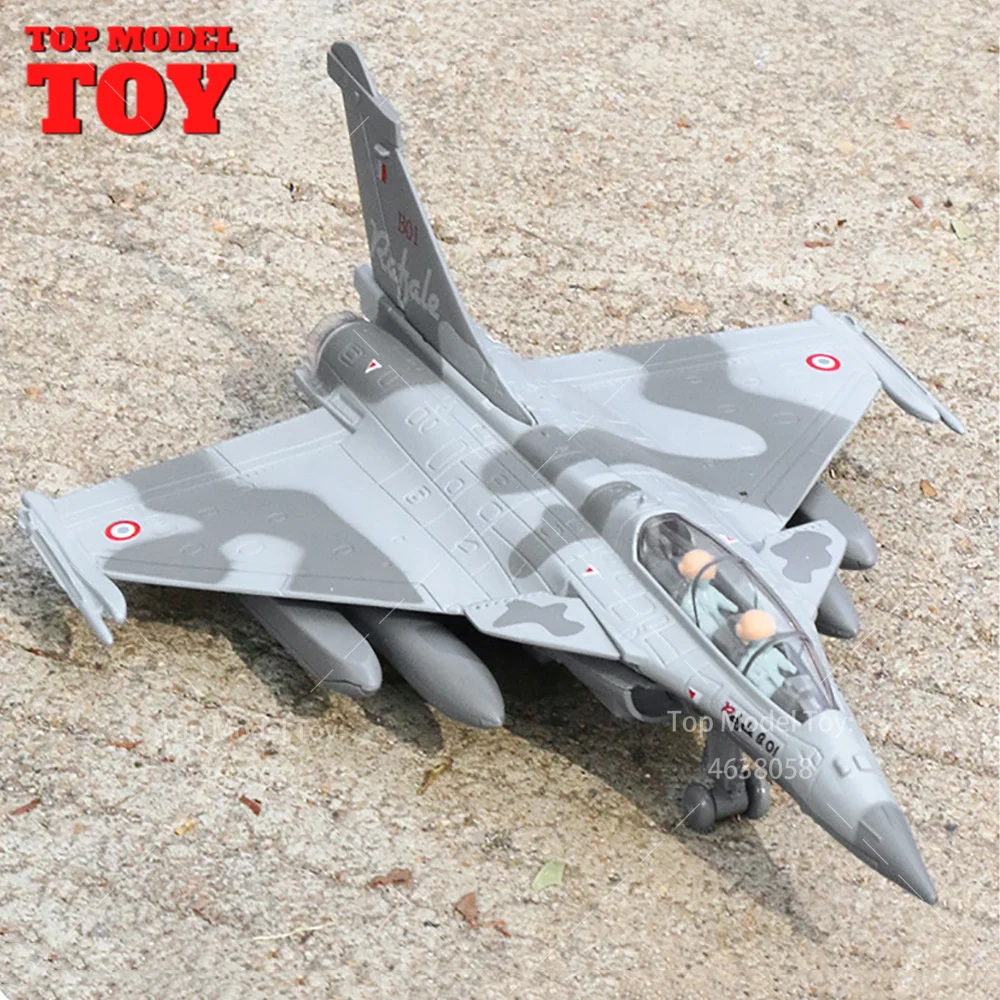 1/72 Air Force Rafale Camouflage Alloy Fighter Aircraft Plane Model Rebound Force Acousto-optic Kids Toys For Collection