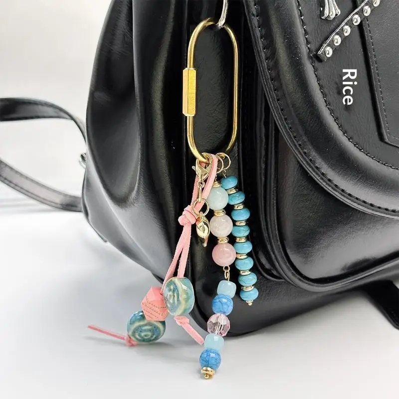 Modischer Muschelperlen-Anhänger Schlüsselanhänger Seil Handgefertigter Taschenanhänger Ornamente Stern-Taschenanhänger Geschenke – Detail 8