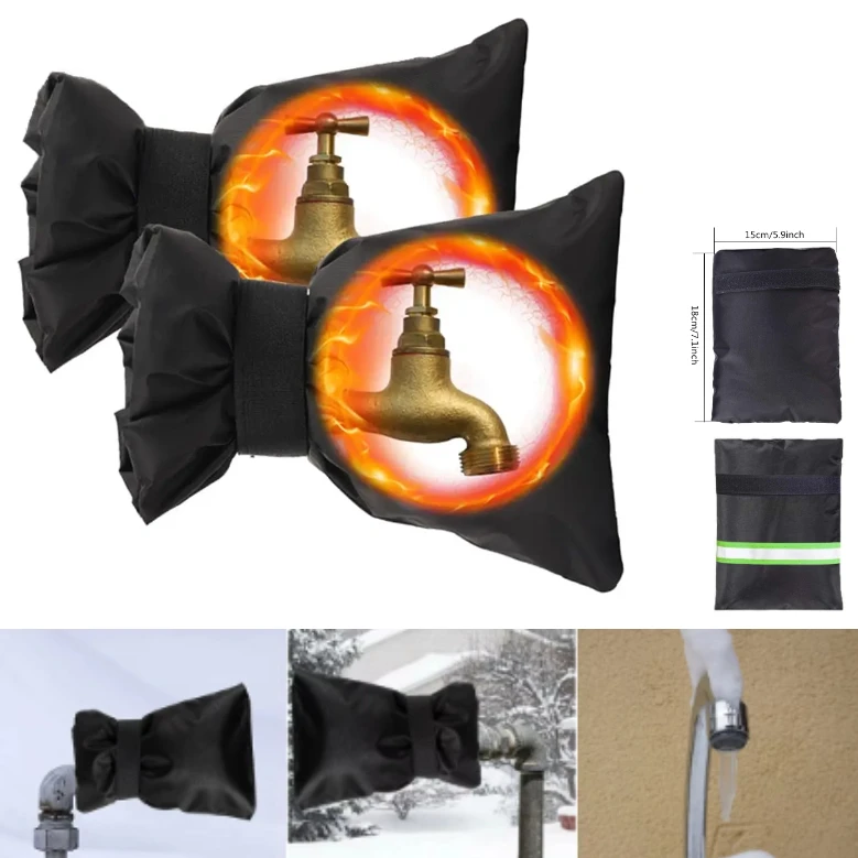 1 Pack Outdoor Faucet Covers Winter Freeze Protection Winter Reusable Faucet Insulation Cover Socks Hose Bib Covers for Winter