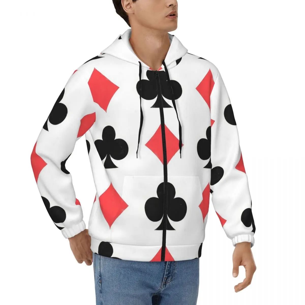 poker-card-pattern-clubs-and-diamonds-zipper-hoodie-hip-hop-pullover-autumn-winter-men's-women's-sweatshirts-long-sleeve-tops