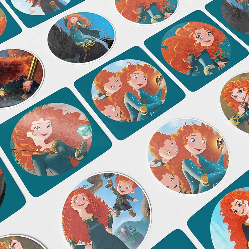 Disney Brave Round Stickers for Kids DIY Water Bottle Skateboard Motorcycle Fridge Decor Sticker Toys Birthday Party Gift Supply