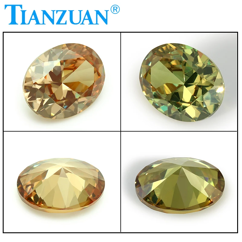 7x9mm 10x14mm Color Change Cubic Zirconia Diaspore Oval Shape Diamond Cut Loose CZ Stone Synthetic Gems Beads