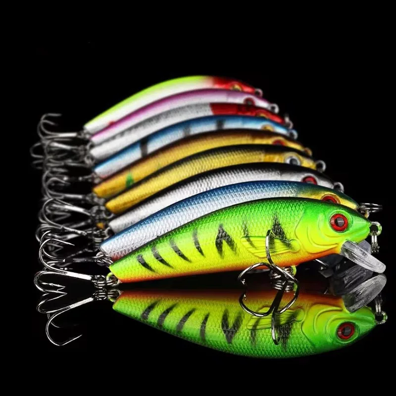 10pcs/lot Metal Winter Hard Lipless 9g 7.5cm Minnow Lure Crankbait Goods For Fishing Jig Savage Wobbler Ice Duck Shrimp Shad