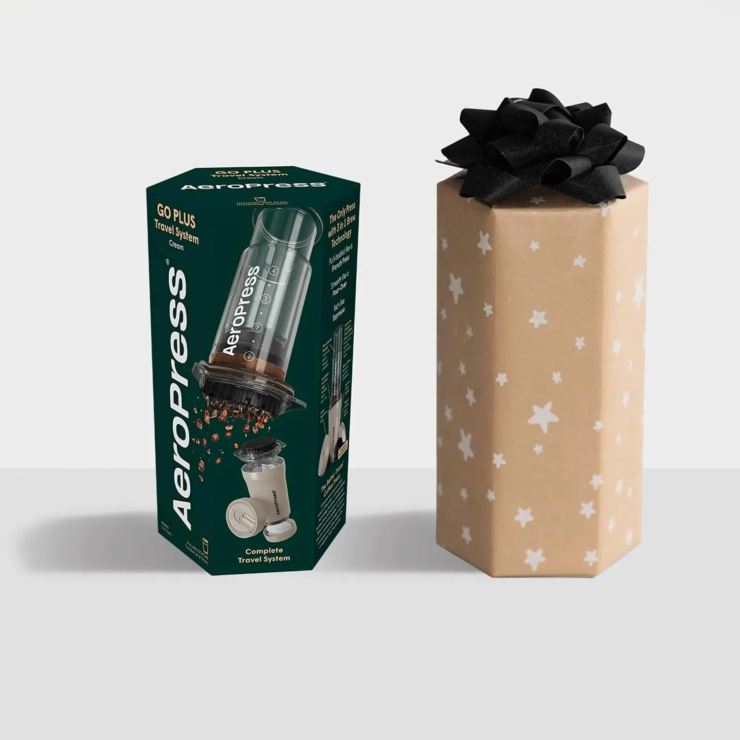 Go Plus، ماكينة صنع القهوة الصغيرة المحمولة للسفر والتخييم - طريقة المشروب 3 في 1 يجمع بين الضغط الفرنسي، الصب، الإسبريسو، كامل B