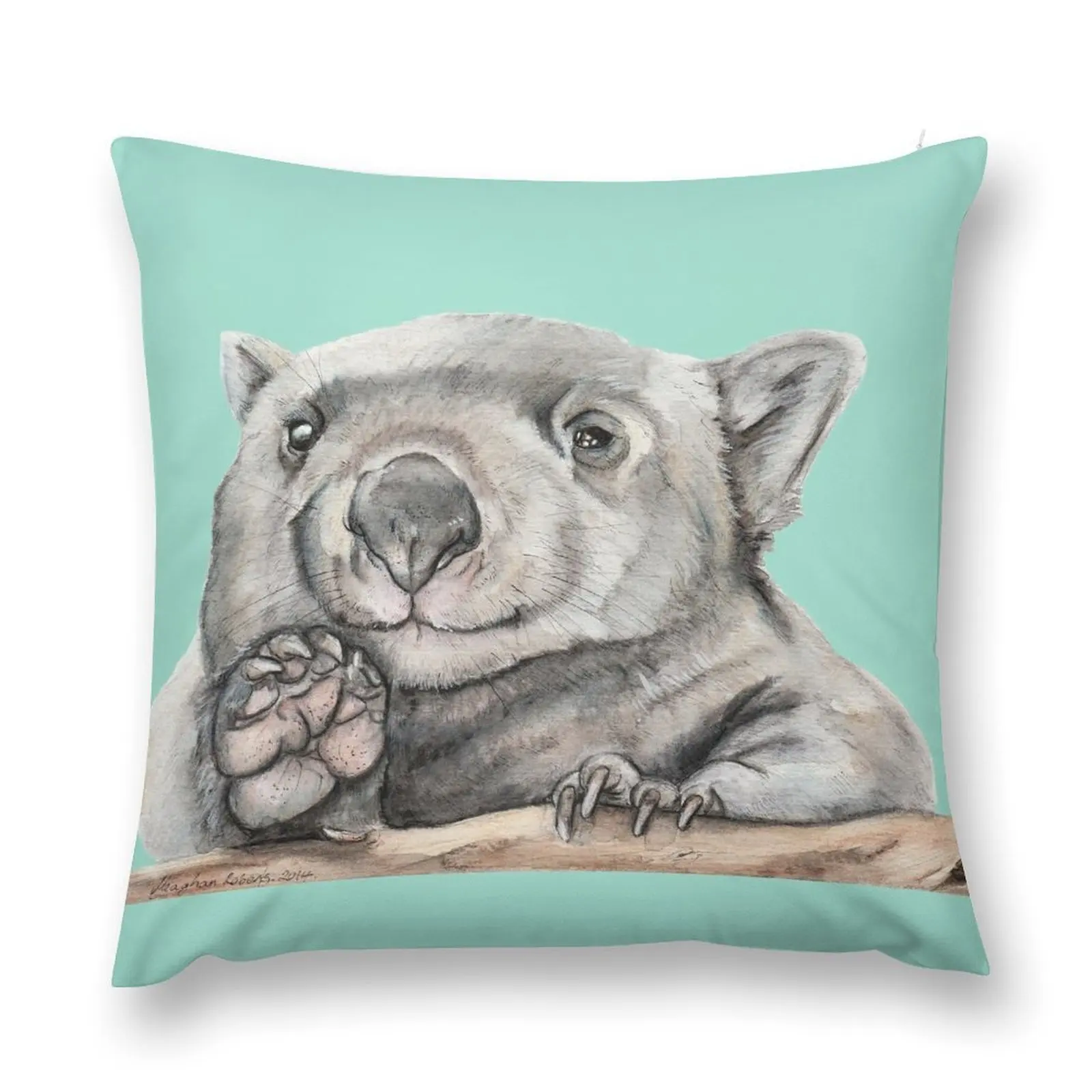 

Lucy the Wombat - Teal Throw Pillow Sofa Cushion Pillowcases Cushion Covers Sofa pillow