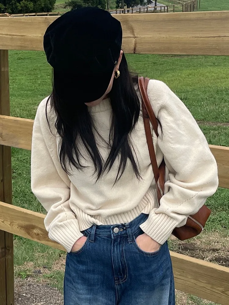 

Design Sensation круглый вязаный свитер Ne Bal, женский длинный осенний свитер свека, новый тонкий элегантный свитер свободного покроя