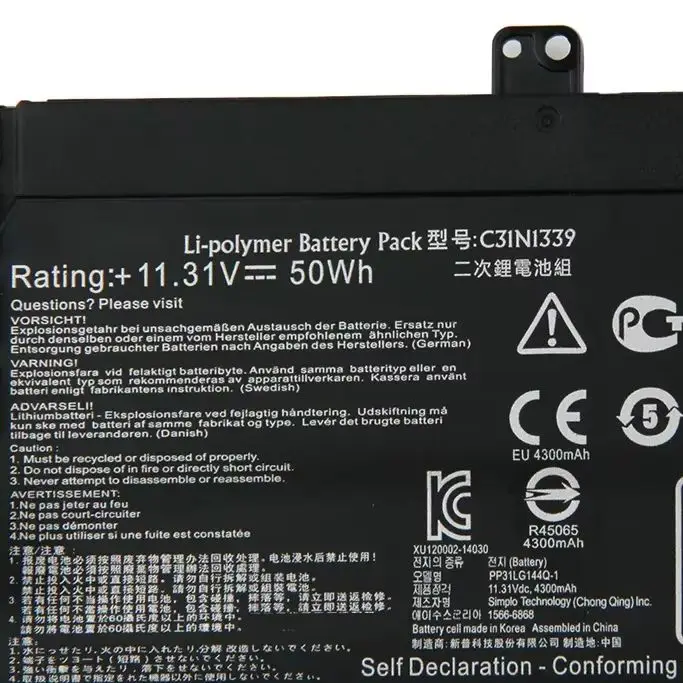 

New Battery For ASUS ZenBook UX303UB UX303LN Q302L Q302LA Q302LG UX303 C31N1339 Rechargeable Batteries
