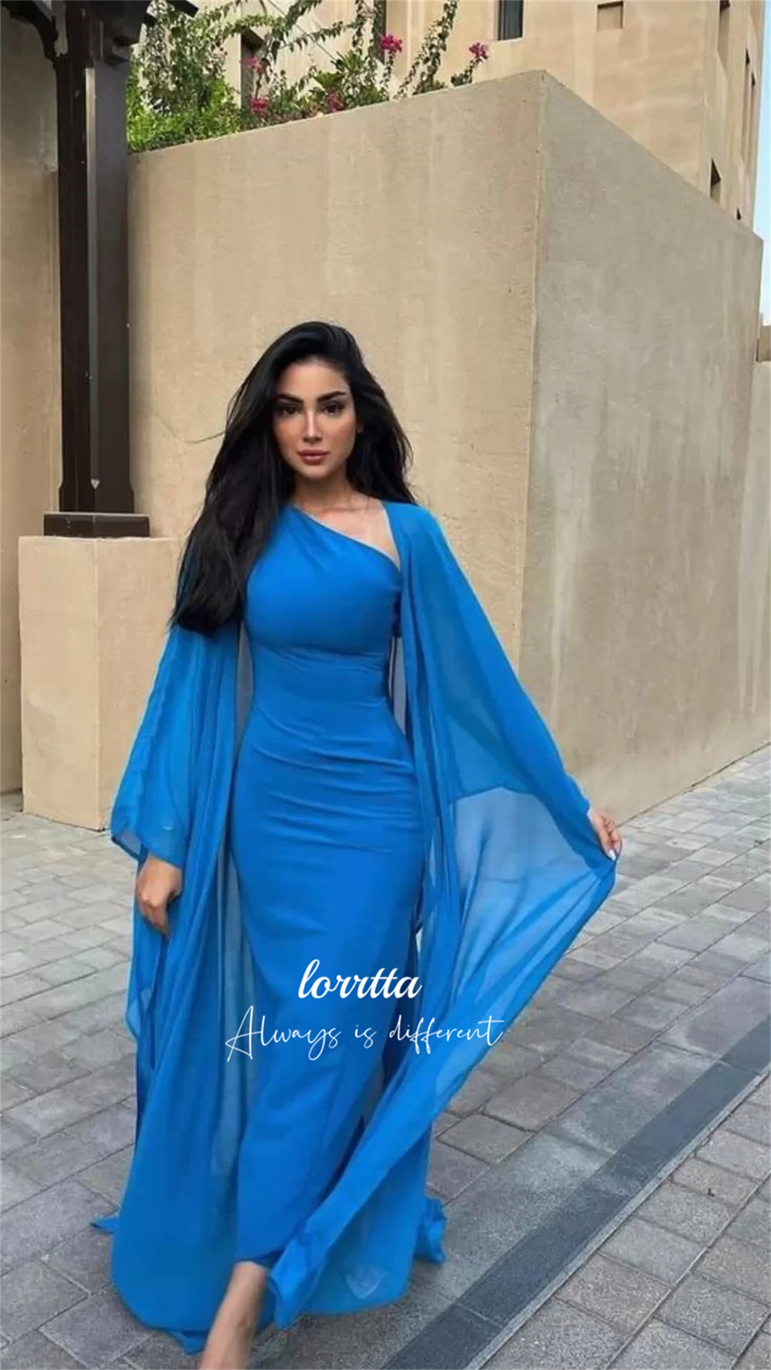 Lorrtta Customized Evening Dress Party Blue Chiffon Dresses for Special Events Robe De Soiree Femmes Ball Gowns Prom فساتين سهرة