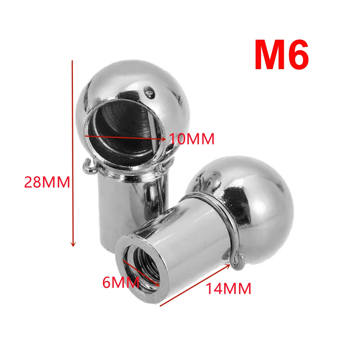 4Pcs M6 M8 Gas Strut Rod End Fitting Ball Pin Connector Joint Valve Spring Holder Universal for Car Boot Front Bonnet Trunk Home