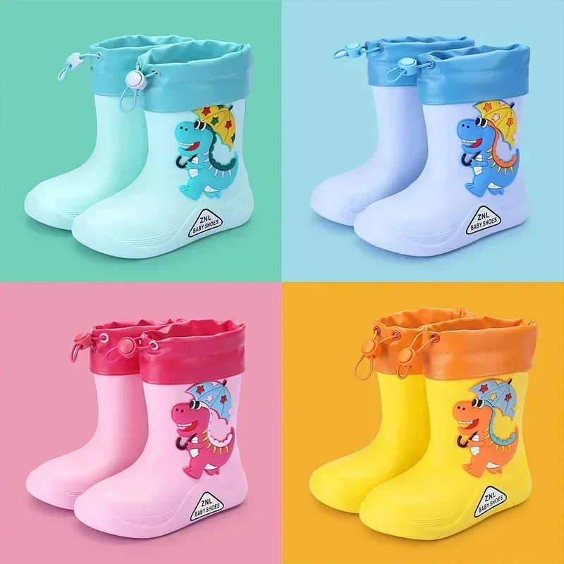 Toddler Size Rainboots Classic Waterproof Children\'s Shoes Kids Rain Boots Rubber Boots Kids Boy 3D Cartoon Water Shoes