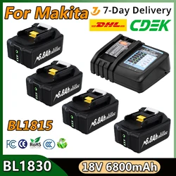 6.8Ah Battery 18v For Makita BL1830 BL1850B BL1850 BL1840 BL1860 Battery & Charger 18v 6800mAh Replacement Power Tool Batteries