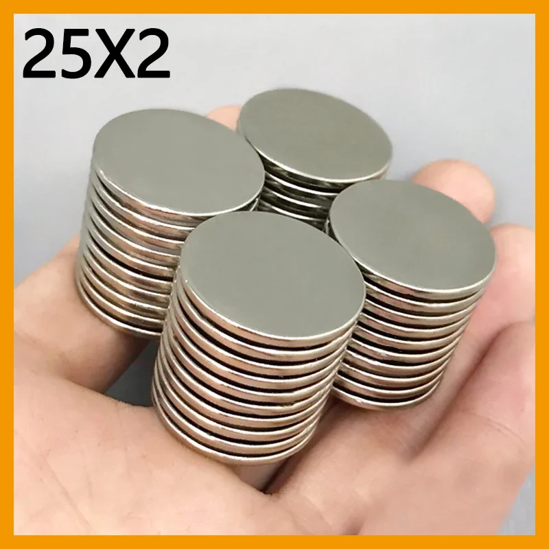 25x2mm 5/10/50/100pcs N35 Round Strong Powerful Neodymium Magnet 25*2 Magnetic Materials Magnet Imanes Tool Kitchen Fridge