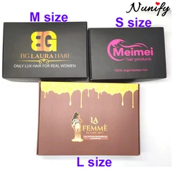 20Pcs Custom Wig Box With Logo 3 Sizes Hair Packaging Boxes For Bundles Customized Box Packaging For Hair Wigs Bundle Packaging