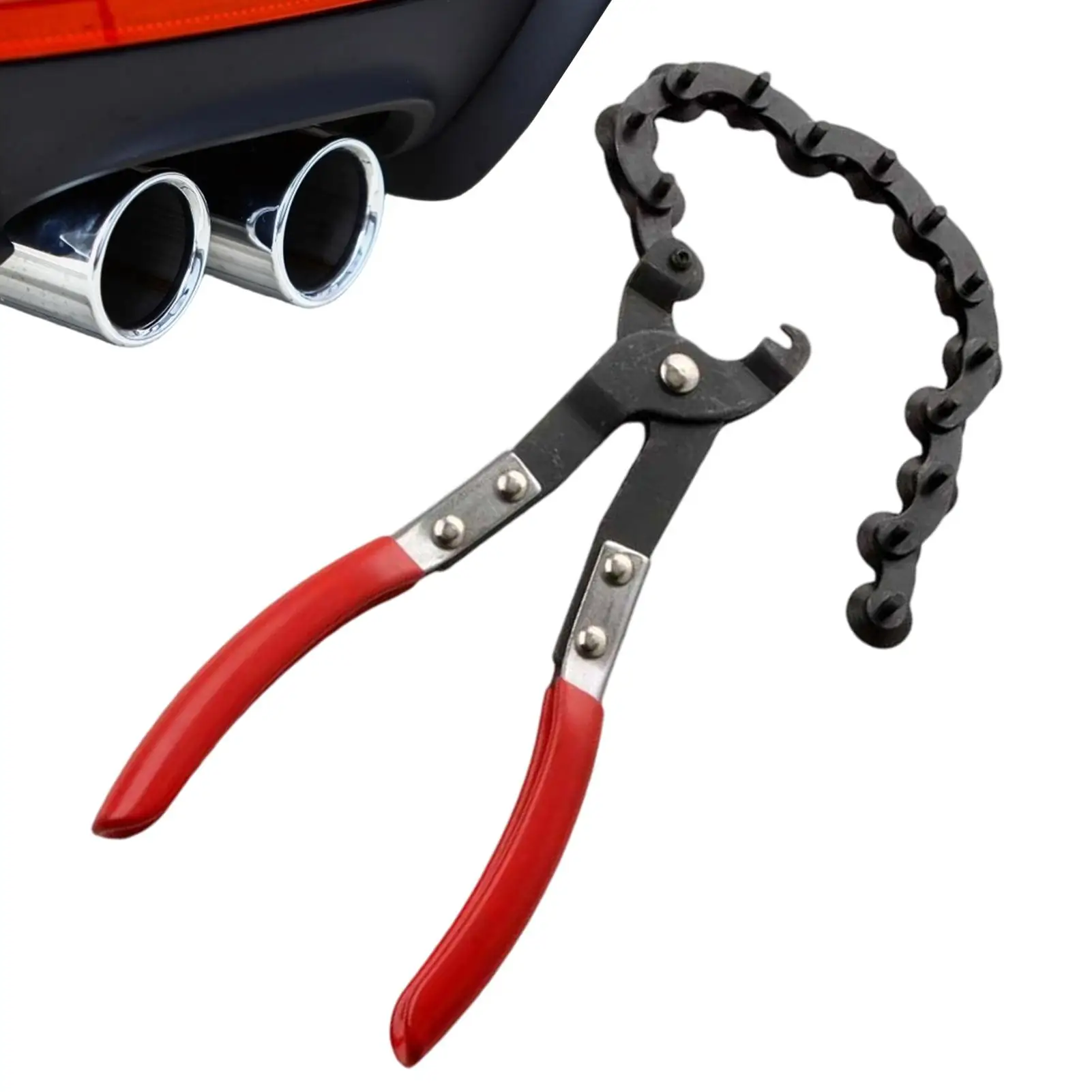 Exhaust Pipe Cutter with Chain Heavy Duty Ergonomic Cutting Tools Tight Space Car Copper Pipe Cutter for PVC Aluminum Converter