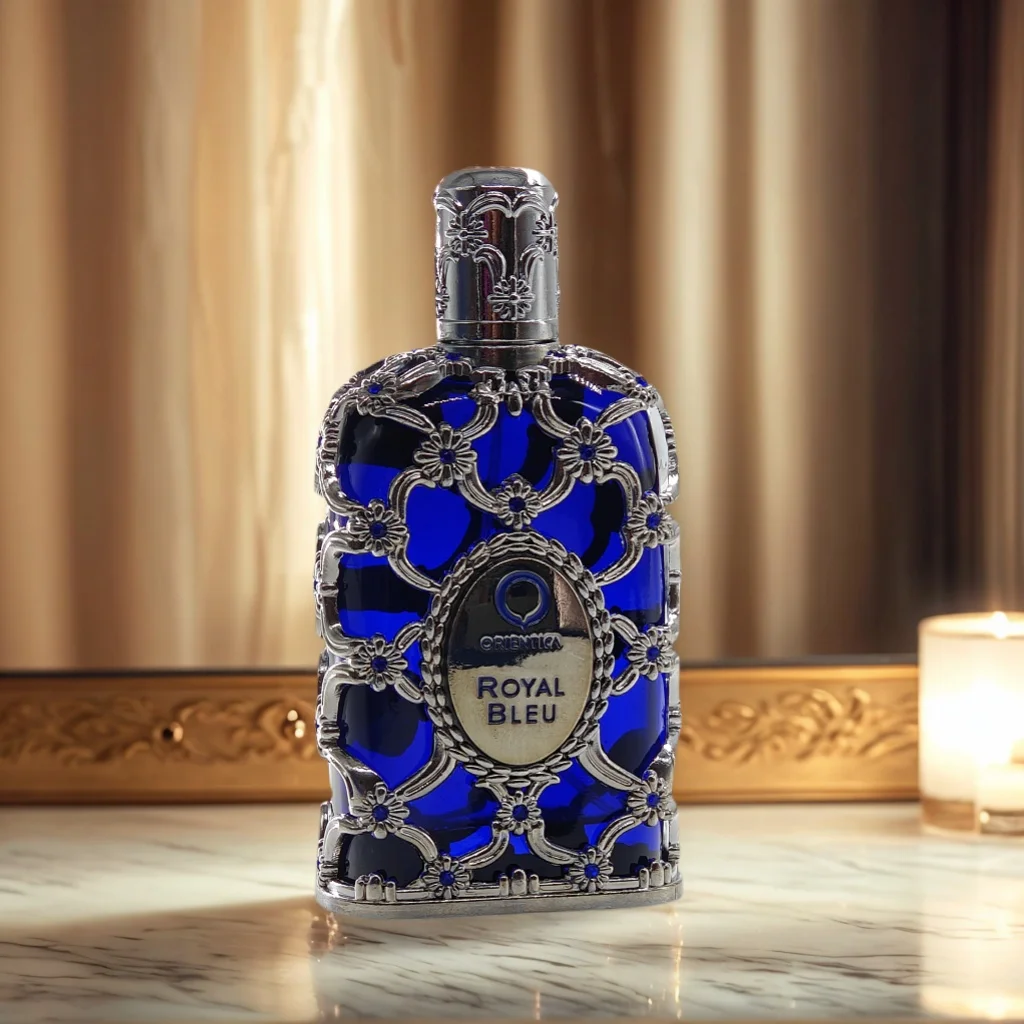 مجموعة Orientica الفاخرة Royal Bleu Extrait de Parfum |   80 مل / 2.7 أونصة عطر زهور الفانيليا الغنية |   رائعة طويلة الأمد Sc