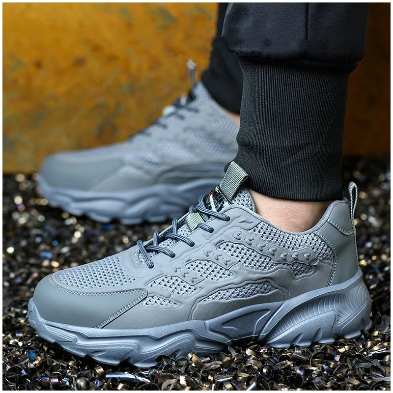 

Мужская мода, дышащий пластиковый носок, рабочая защитная обувь, летние защитные ботинки для рабочих, изолированные кроссовки, защитная обувь