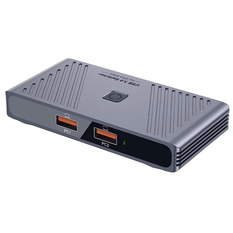 ABIJ-USB Hub For PC USB 3.0 Switch 2 Computers For Keyboard Mouse Printer Scanner 4 USB Device Support One-Button Switcher