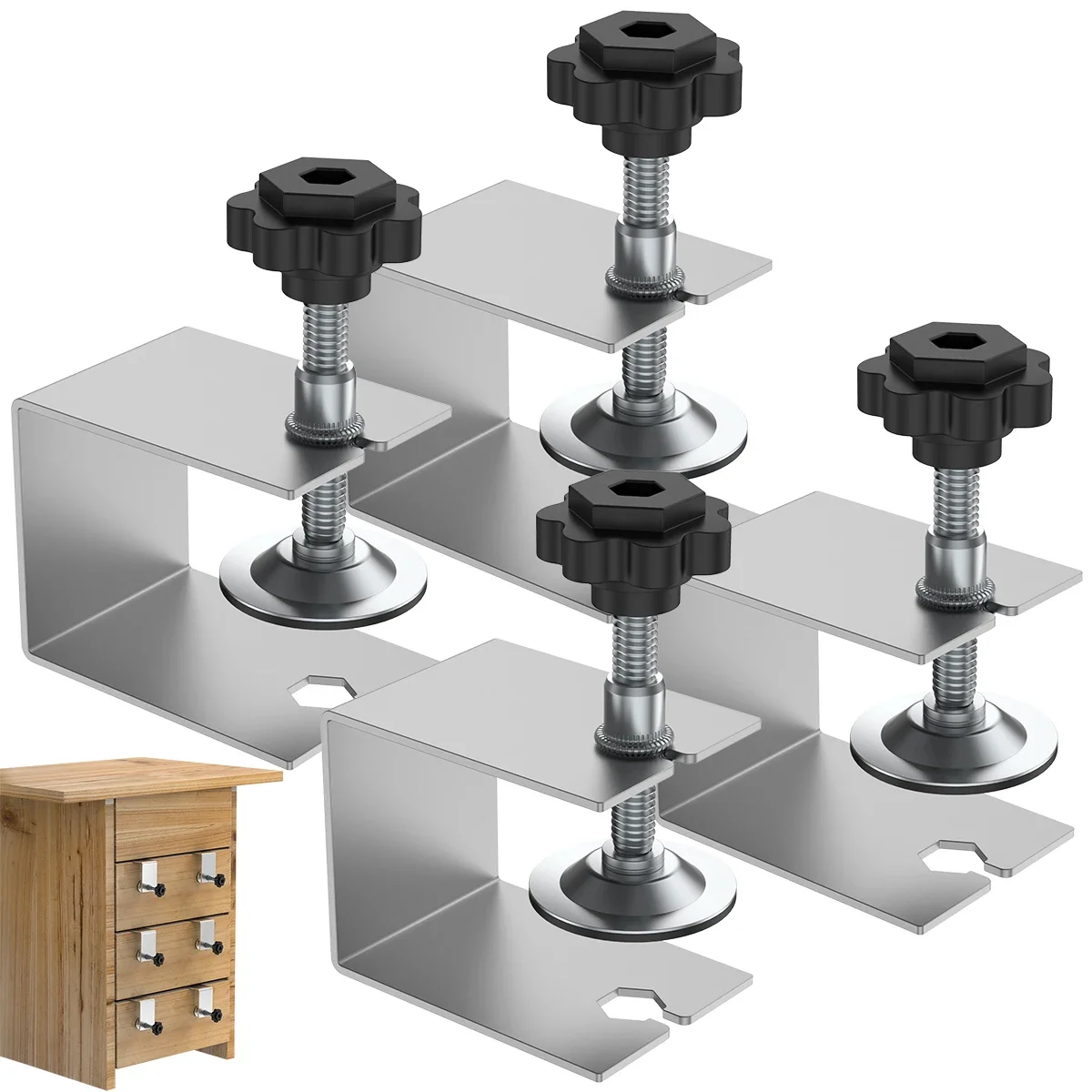 4 Stuks Kast Installatie Klem Roestvrijstalen Lade Bevestigingsclip Verstelbare Hardware Jig Voorlade Houtbewerking Klem Gereedschap