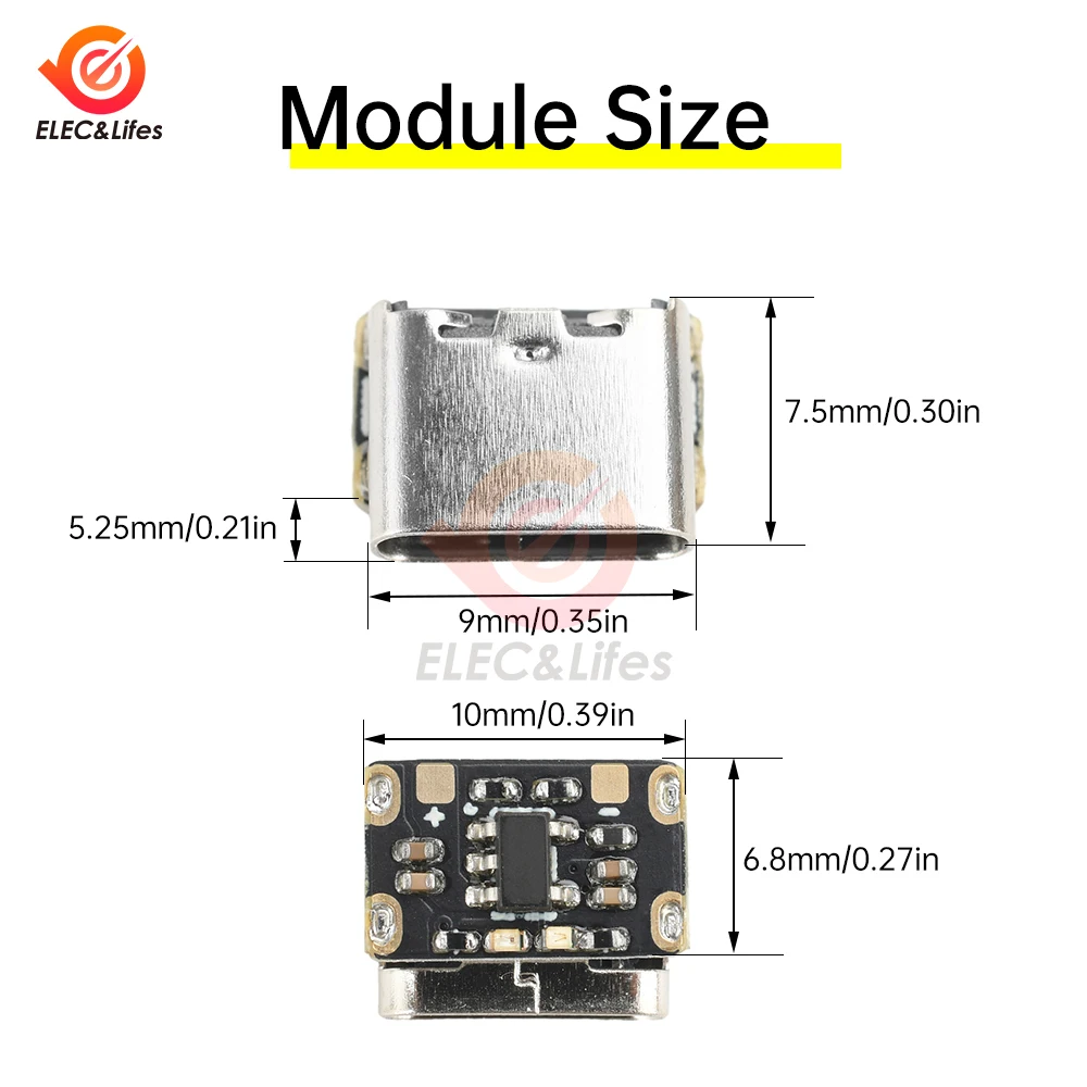 5/1Pcs 3.7V 4.2V 600mA Lithium Battery Charger Module With CC/CV Protection Type-C Interface for Mini Drones/Wearable Tech
