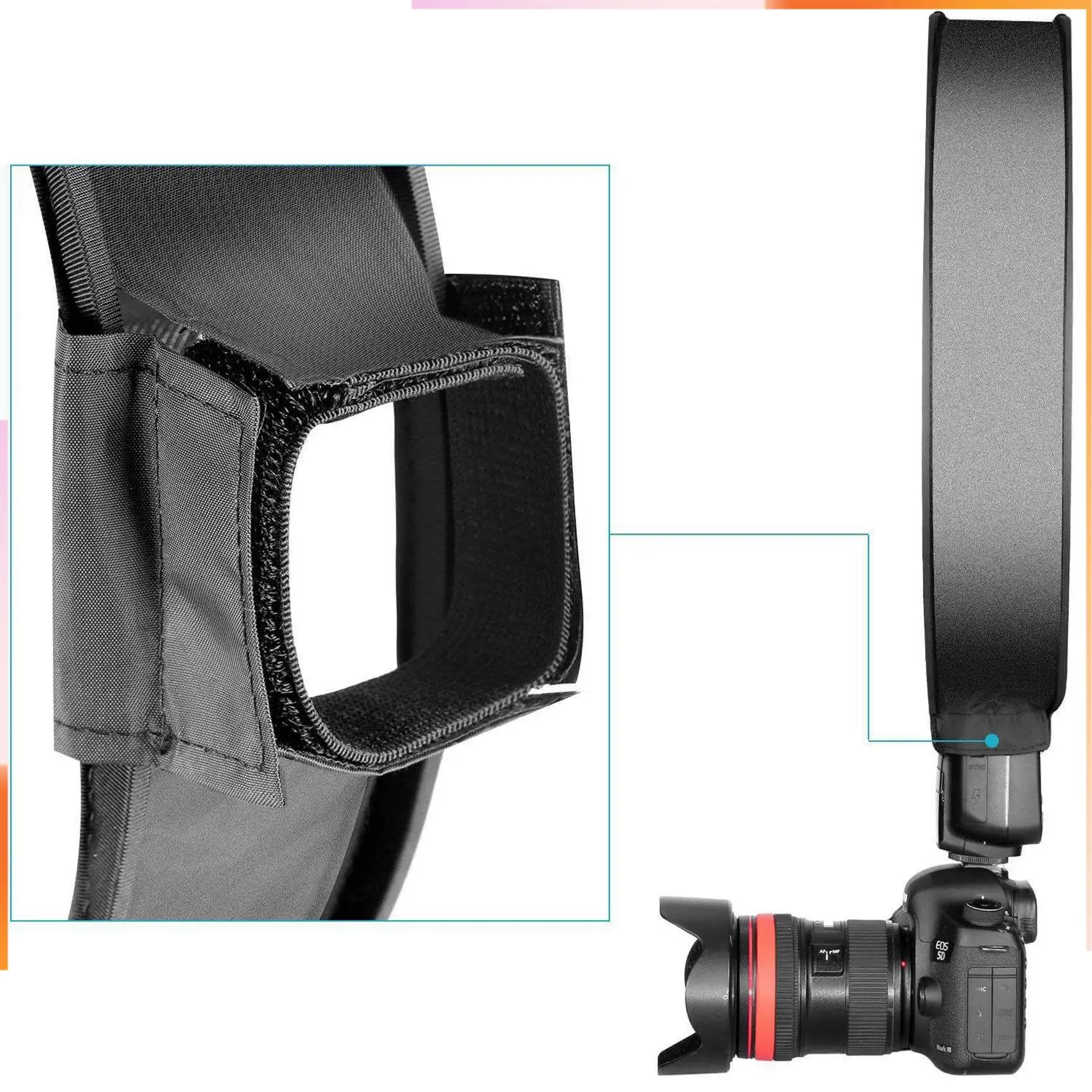 Picture 3: A92Z 3Pcs 40Cm Round Universal Portable Speedlight Softbox Flash Diffuser On-Top Soft Box For Camera