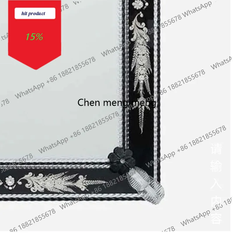 M02 Venice mirror restaurant makeup mirror light luxury custom wall hanging decorative mirror wall living room oval