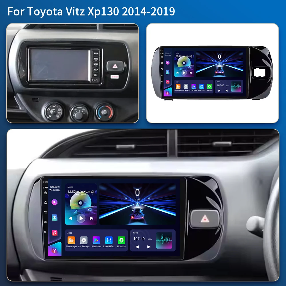 Android 16 For Toyota Vitz 3 XP 130 2014 - 2019 Multimedia Car Vehicle Monitor Video Player Auto Radio Navigation Radio Dash Cam
