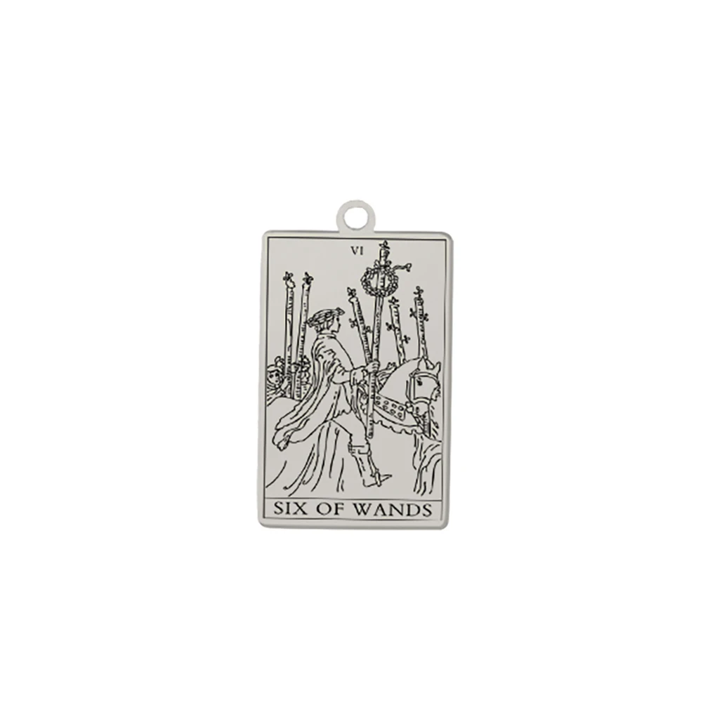 Dawapara Zauberstäbe Tarot Karte Anhänger für Halsketten Ohrringe Kleinere Arcana Edelstahl DIY Charme für Schmuck Machen – Detail 11