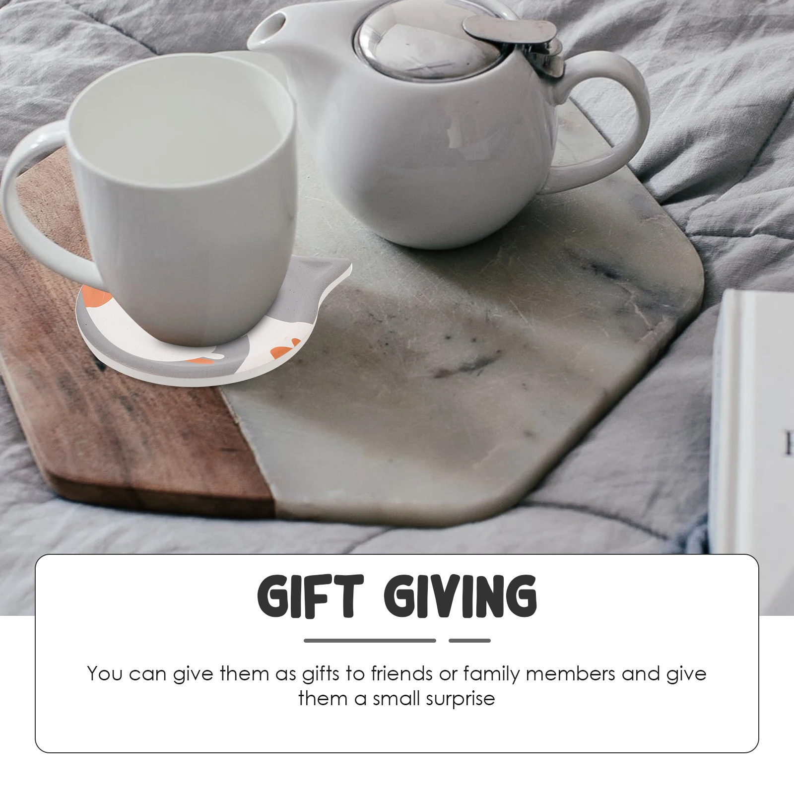 

6pcs Cat Coasters Ceramic Cup Mats Adorable Kawaii Design Water Absorbing For Coffee Table Kitchen Desk Decor Home Gift