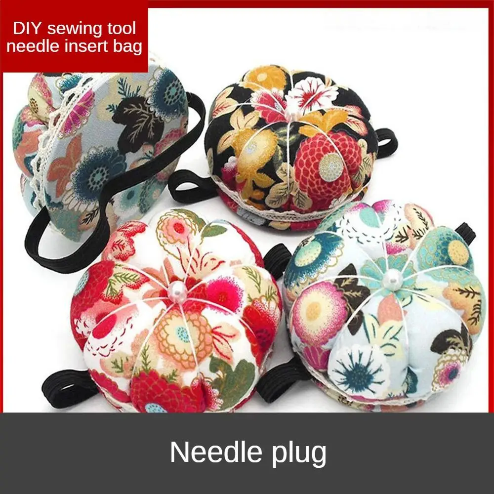 2PCS Wrist Printing Pin Bag Exquisite Healthy Portable Sewing Tool Retro Pin Cushion Convenient Storage Sewing Kit