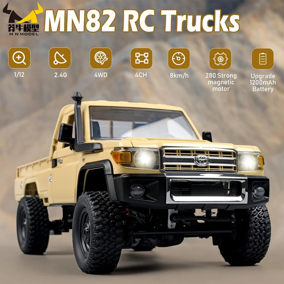 MN 모델 MN82 LED 조명 풀 스케일 시뮬레이션 1:12 Rc 자동차 LC79 전문 4WD 원격 제어 픽업 RC 트럭 모델 완구