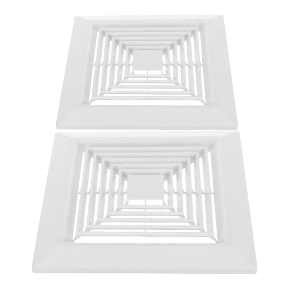 2Pcs Square Ceiling Ventilation Cover Bathroom Fan Exhaust Grille Replacement 9x9 Inch Quiet Air Diffuser Bathroom Vent Cover
