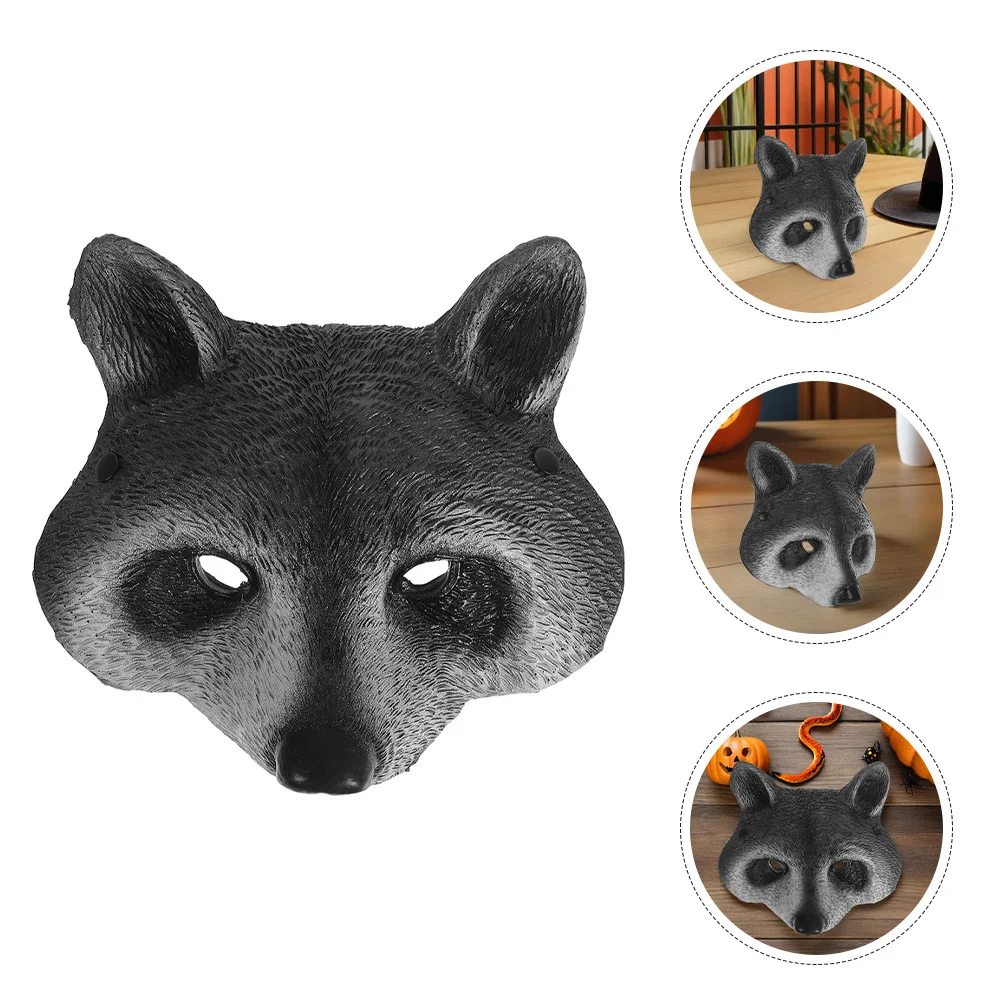 

2Pcs 3D PU Foam Raccoon Mask Realistic Animal Half Face Mask Halloween Carnival Cosplay Party Raccoon Cosplay Masks