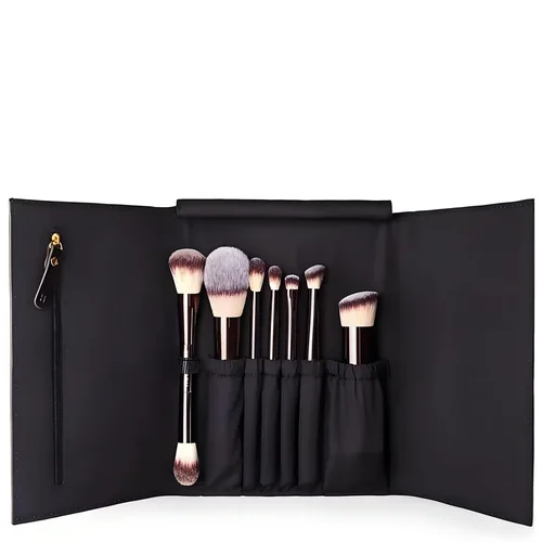 7 unids/set pinceles de maquillaje de reloj de arena base en polvo rubor sombra de ojos pliegue brocha de maquillaje corrector con bolsa de cosméticos caja de regalo