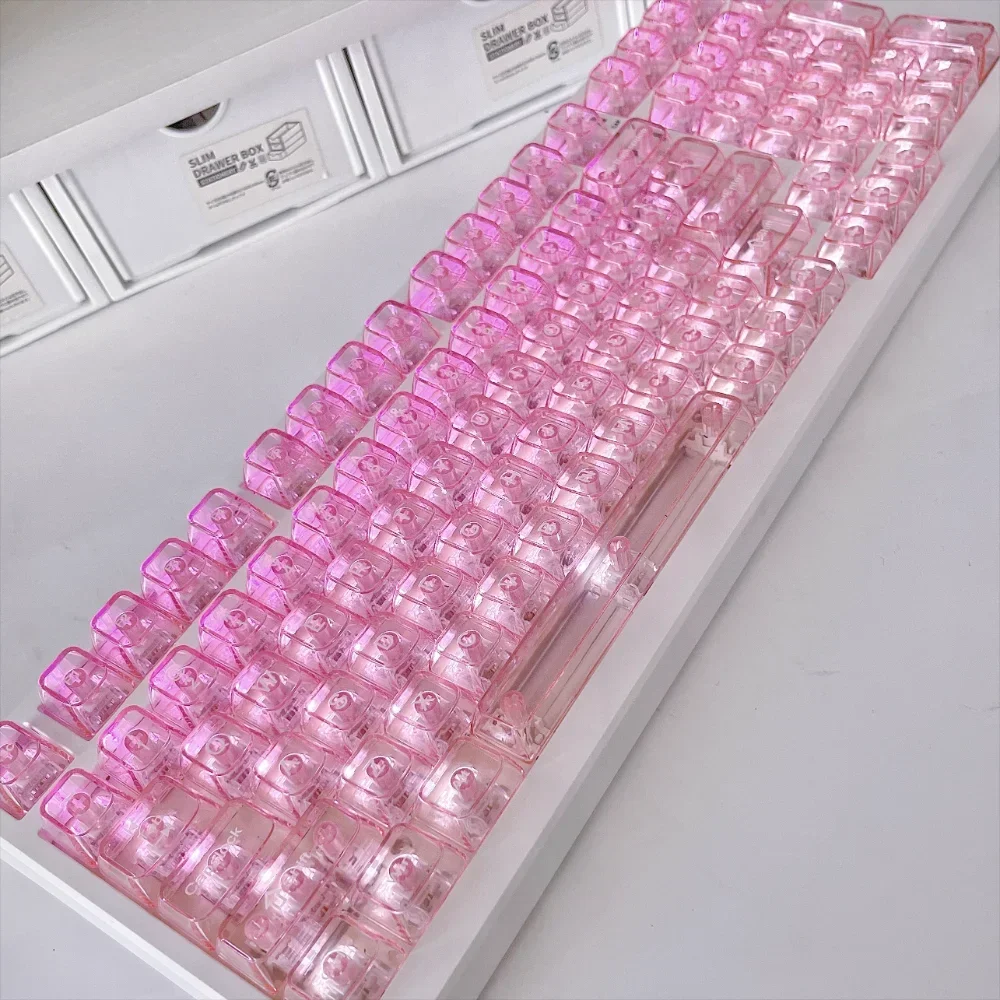 Emerald Green Agate Crystal Key Cap PC UV Transfer OEM 115 Key for Mechanical Keyboard 61/64/68/75/104/108