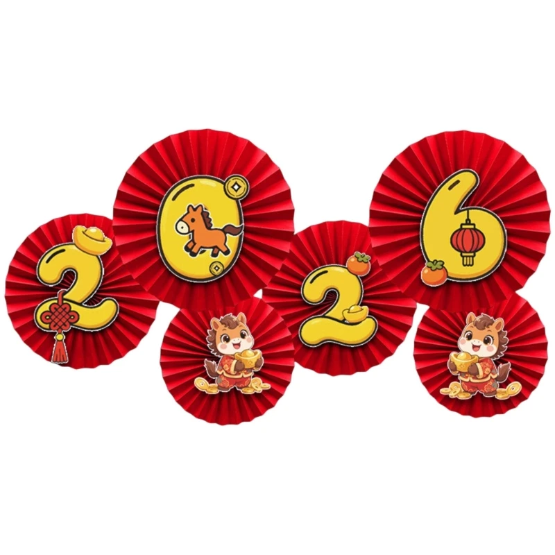 

Festival Paper Fan Flower Decors For 2026 New Year Home Office