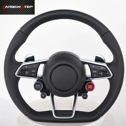 For Audi R8 TT TTS MK3 MK4 TT-R Sport Car Steering Wheel Black Leather Support Old To New