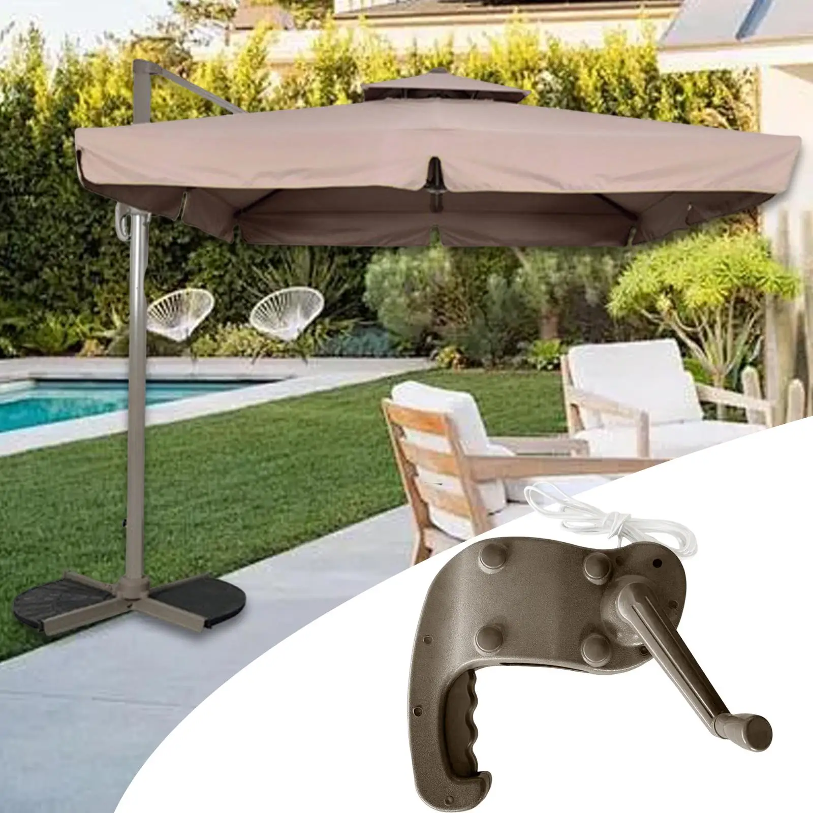 Patio Umbrella Crank Handle Outdoor Umbrella Parts Premium Easy to Install Holder for Hotel Patio Picnic Garden