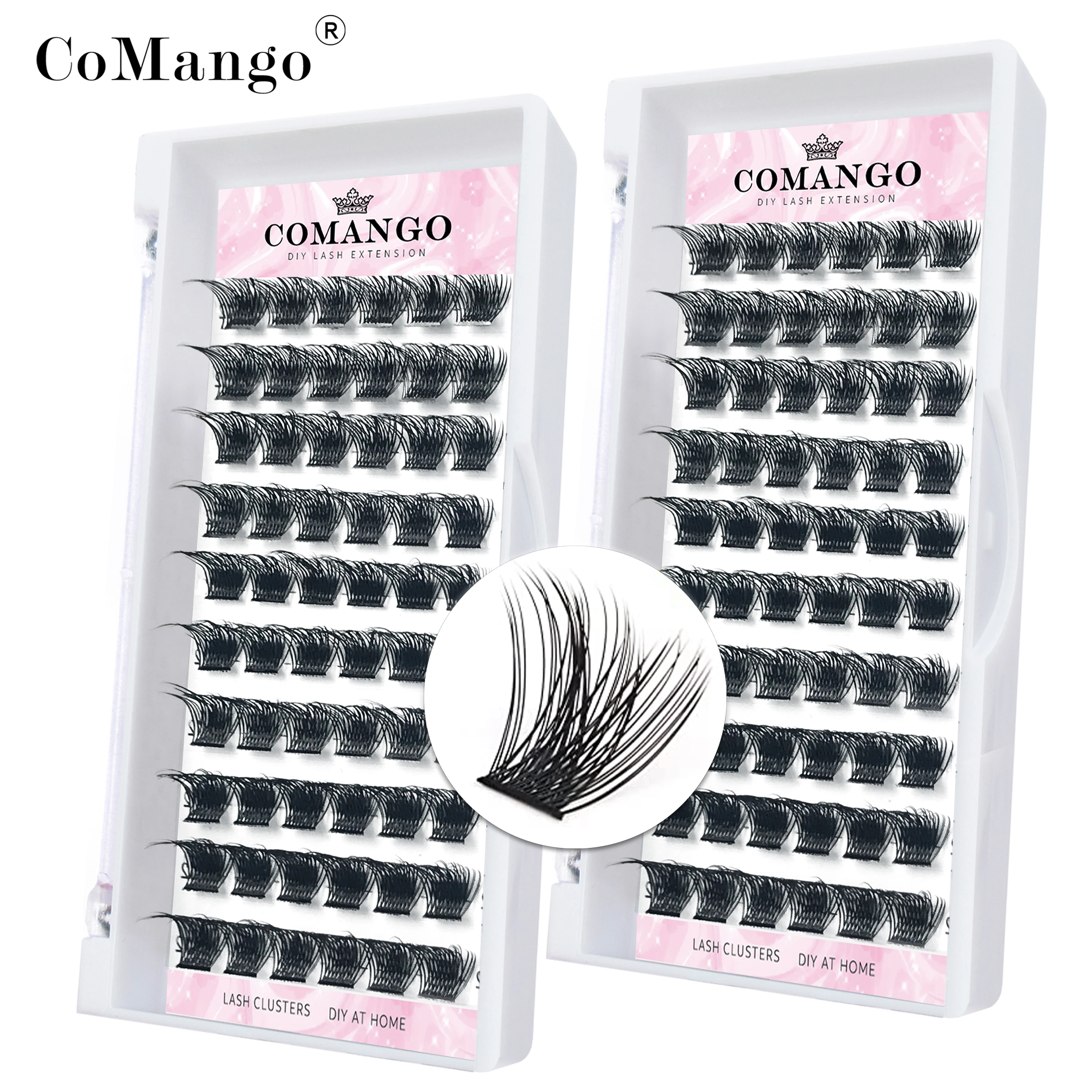 DIY Cluster Lashes For Personal Makeup 60 Pcs Wide Stem Clusters C D Curl 8-18mm CoMango Eyelash Extension