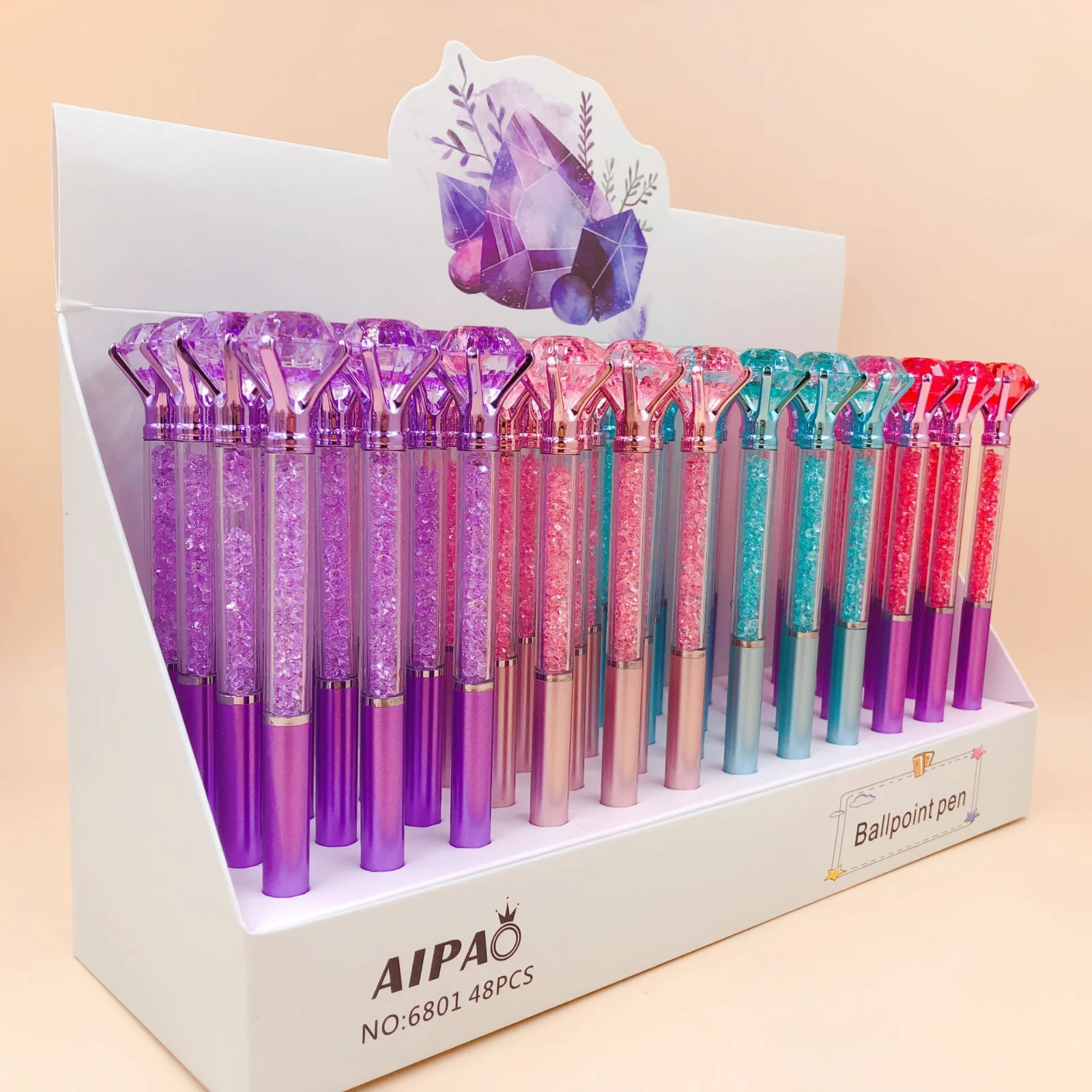 1 Pieces Stationery Ballpoint Pen Cute Creative Sweet Lovely Pretty Diamond Funny Pens