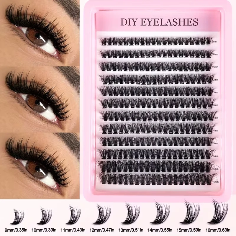 Pestañas por Racimos, 240pcs 40D 9-16mm, Largos Mixtos, Look Ultra-Natural, Finas, Ultra-Suaves, Ultra-Livianas, Reutilizables para Principiantes 4