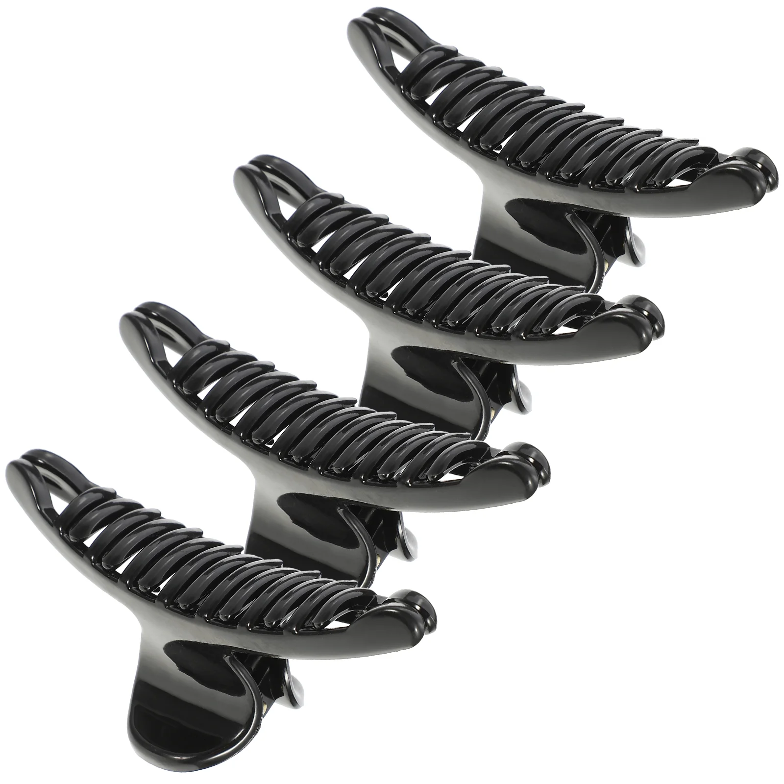 4 pçs feminino plástico grande clipe de cabelo garras mandíbula hairgrip para mulheres e meninas (preto) garra clipes de cabelo garra braçadeira