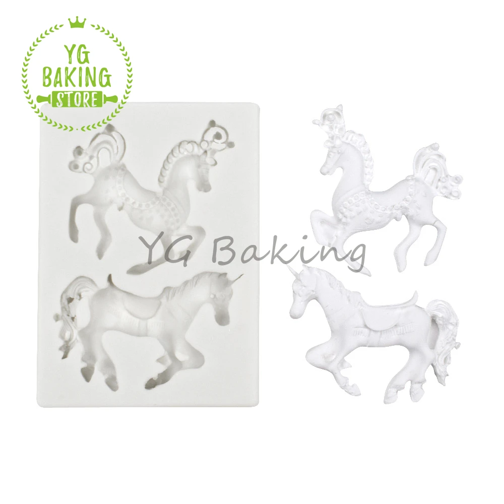 Dorica New Trojan Horse Design Silicone Mold Fondant Cake Decorating Tools Kitchen Accessories Bakeware Pastry Cake Mould