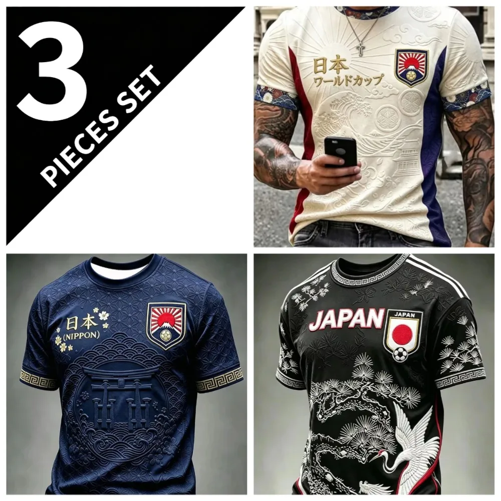 Japanese Style Graphic Printed T-shirt Vintage Japan Culture Torii Gate Crane Wave Print Short Sleeve Casual Street Tops Unisex