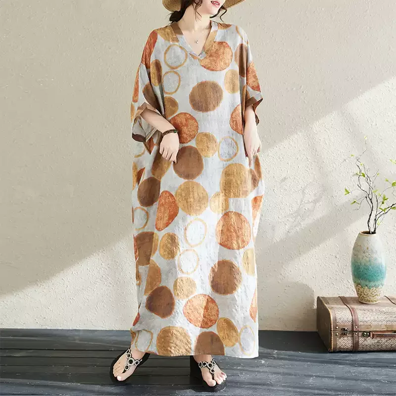 Summer Womens Pajamas Nightdress Linen Cotton Loose Robe Ladies Night Gown Women's Sleep Nightdresses Outside Wear Beach