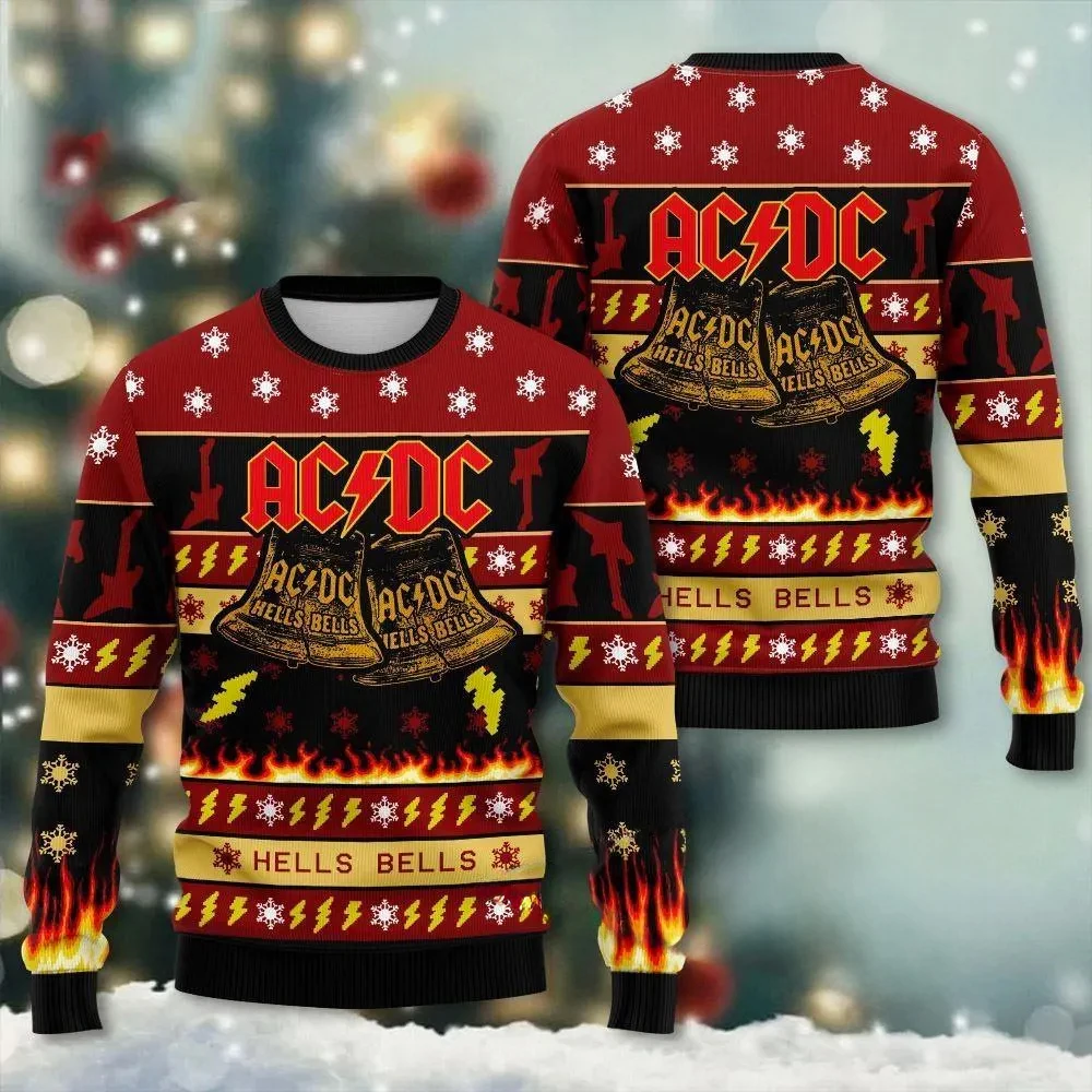 

ACDC Long-sleeved T-shirt 3D Printed Retro Rock Band Holiday Party Pullover for Men and Women Christmas Gift 2026 Harajuku Shirt