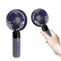 handheld fan, small fan, long battery life, silent, mini small fan, high wind power, with base, digital display, power display