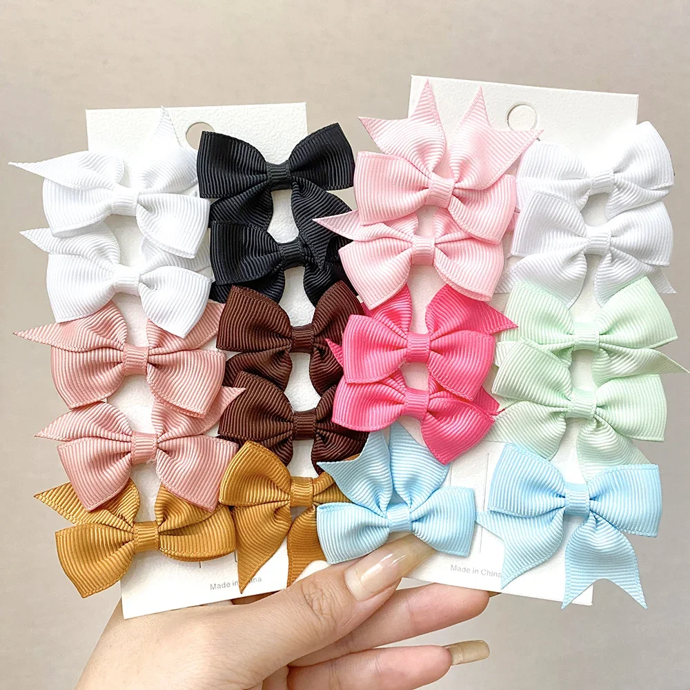 New Baby Hair Clips lovely Hairpins Set Cheer Bow Ribbon Hairclip Kids Hairgripes for Girls Boutique Hairpin Hair Accessories